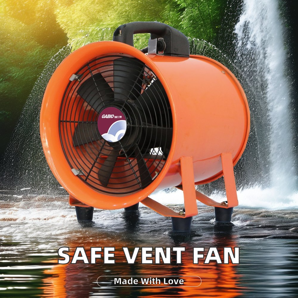 220V Electric 12-Inch Portable Ventilator Blower Fan Ball Bearing Motor for Industrial Air Ventilation OEM Customizable