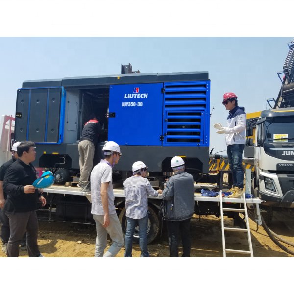 Liutech LUY050-7atlas Copco 185 Cfm air Compressor Screw Pneumatic air Compressor Mobile Manufacturer for Construction Drilling