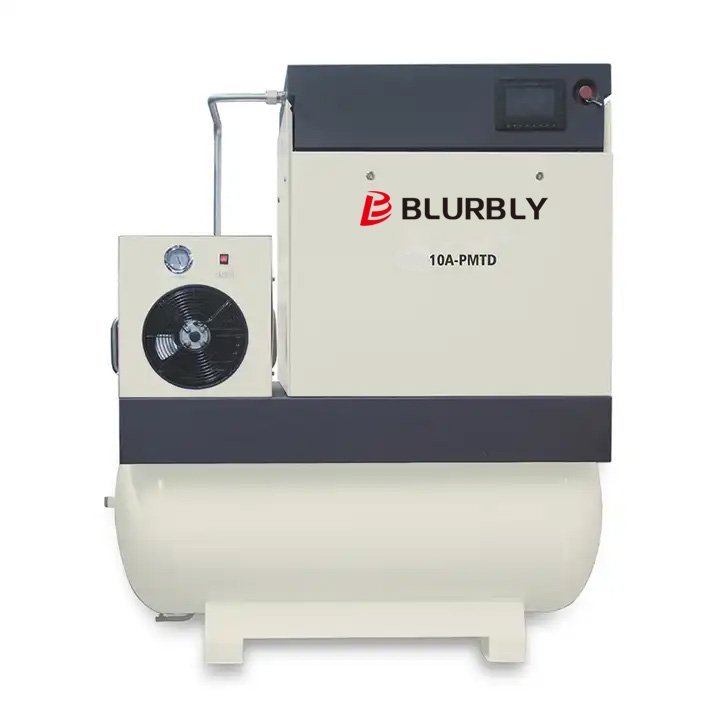 High Quality 8bar 7.5kw All-in-One Fixed Speed Lubricated Screw Air Compressor 10hp Low Noise Core Valves Popular Pakistan 380V"