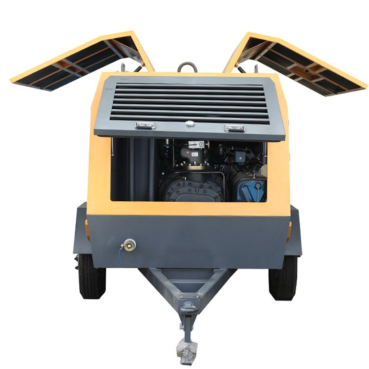 Small Mobile Portable Diesel Compressors 185cfm APCOM 8bar 115psi 5m3/min 185 Cfm diesel air Compressor with Wheel