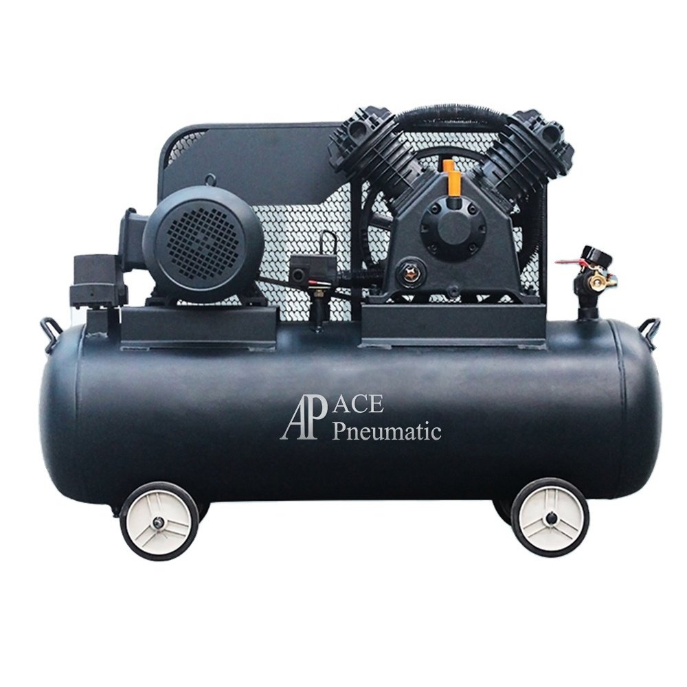 China ACE 8bar 3kw 3 Cylinder 150l 220v 4hp Industrial Belt Driven Pistons Air Compressor Machine