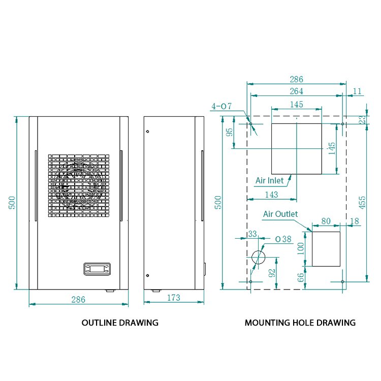 Factory Heating and Cooling Capacity 220v 450w Ac Cabinet Air Conditioning in Industrial Air Conditioners