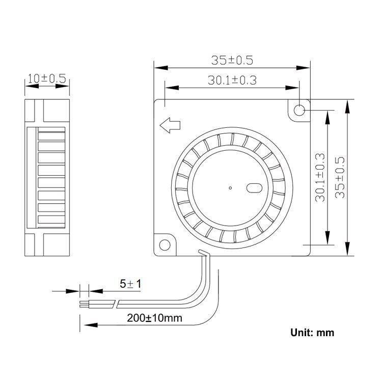 Micro Blower 35mm 3510 35x35x10mm 5v 12v Dc Brushless Centrifugal Fan
