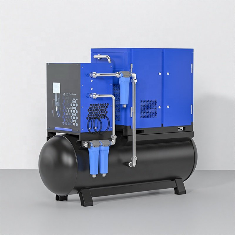 China Made 4 in 1 Rotary Screw air Compressor 11kw 22kw 37kw 20hp30hp50hp 16bar Industrial Screw air Compressor