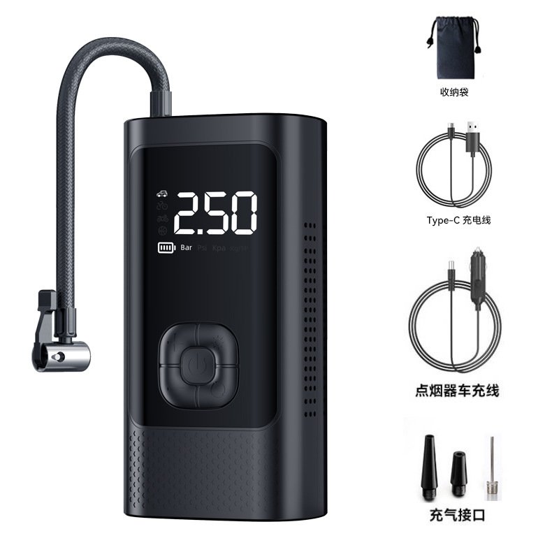 2025 New Temu Hot Sale Portable 150psi Balloon Pump Digital Car Air Compressor Tire Inflator With ABS Emergency Light Features