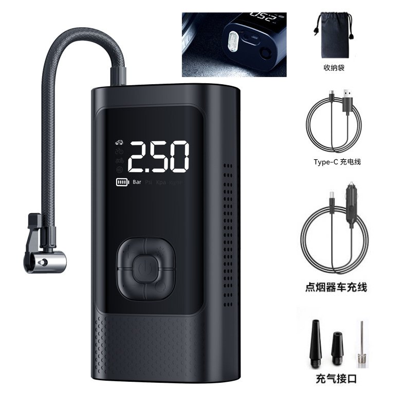 2025 New Temu Hot Sale Portable 150psi Balloon Pump Digital Car Air Compressor Tire Inflator With ABS Emergency Light Features