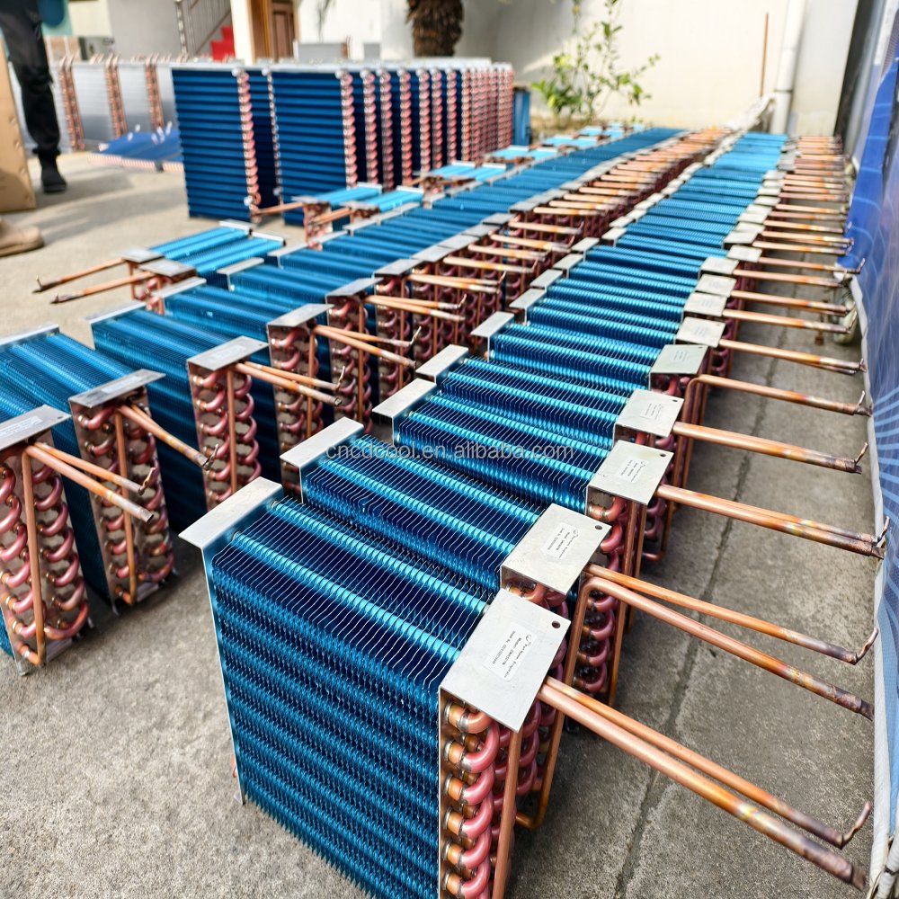 7mm 12.7mm 15.88 mm Aluminum Fin Copper Tube AC Evaporator Condenser Coil Air to Water Cooling Heating Coil