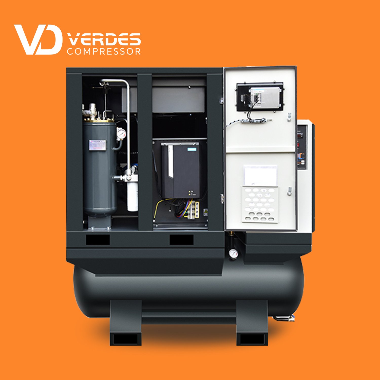 16 20 bar Screw air Compressor Compresor De Tornillo Compressor De Ar 15 22 kw Industrial Screw Air-Compressor With Dryer 500l