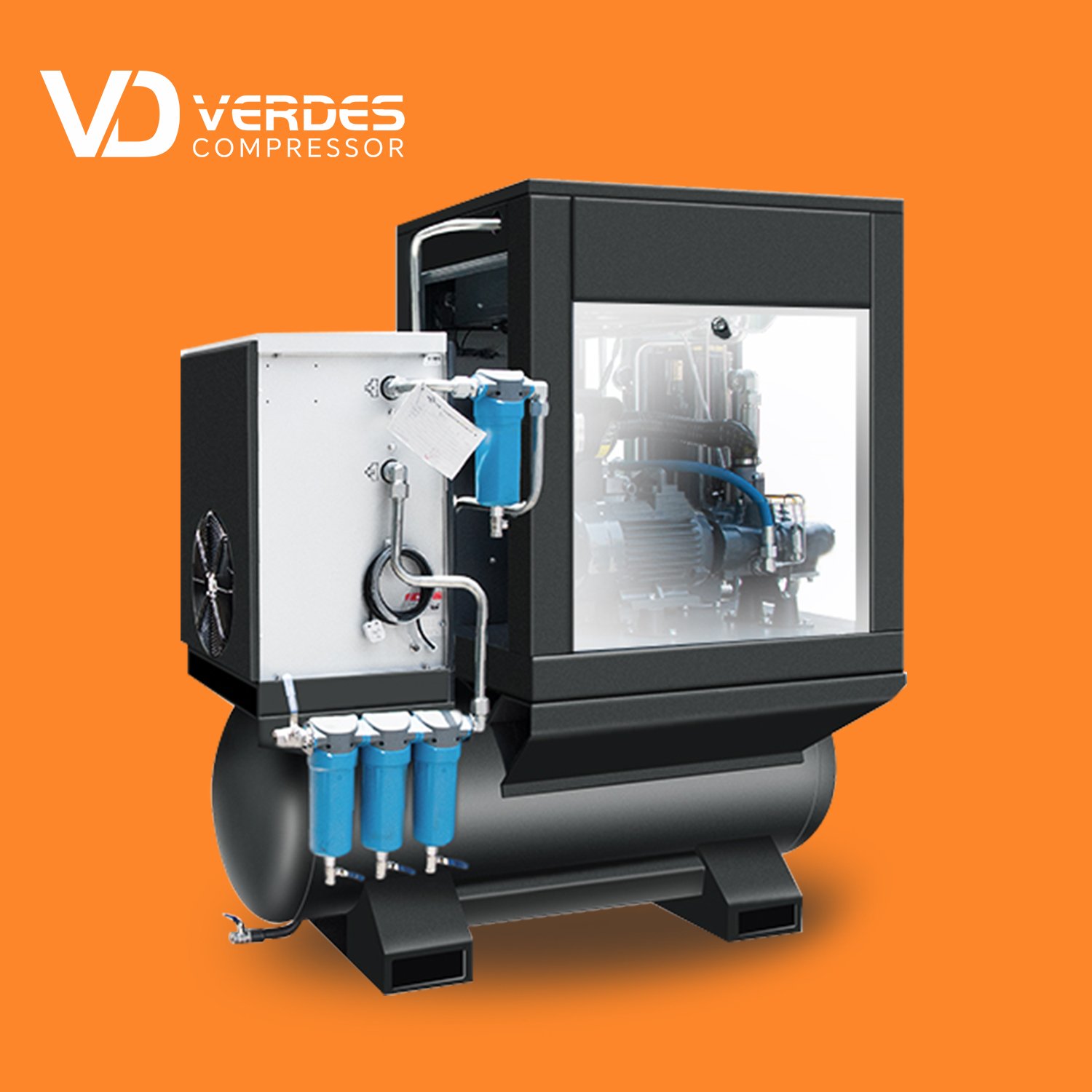 16 20 bar Screw air Compressor Compresor De Tornillo Compressor De Ar 15 22 kw Industrial Screw Air-Compressor With Dryer 500l
