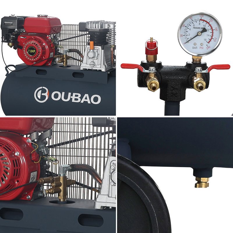 OUBAO Best Quality Portable 2.2kw 3hp Industrial Steam Driven Belt Driven Air Compressor