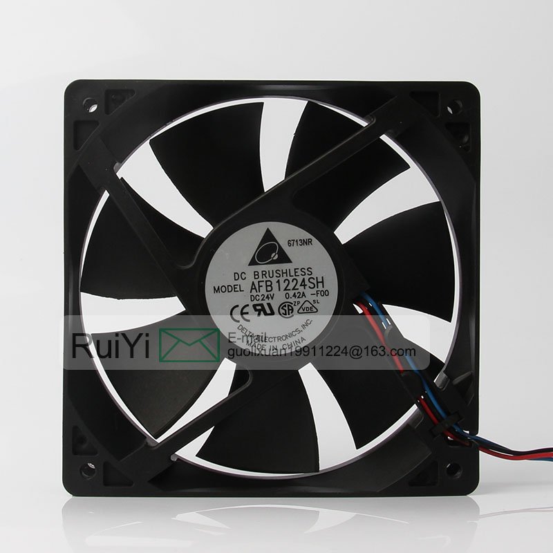 DELTA 12V 48V DC24V 0.42A EC AC 120x120x25mm 12cm 12025 3-wire Inverter Server Axial Flow Centrifugal AFB1224SH Cooling Fan