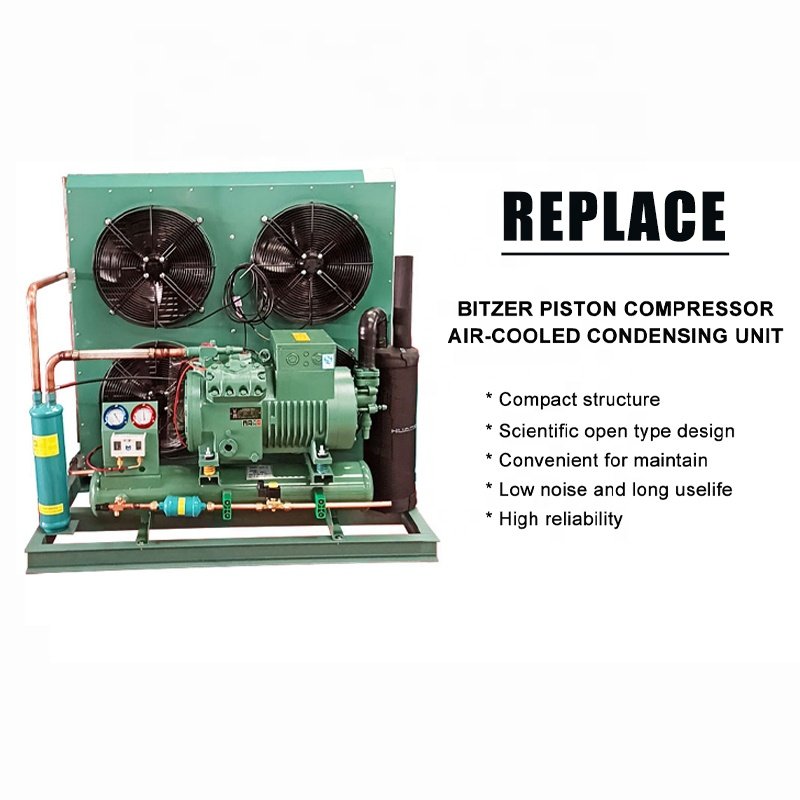 Replace Bitzer Cold Storage Room Industrial Refrigerator Semi-hermetic Compressor Freezing Equipment Condenser Unit
