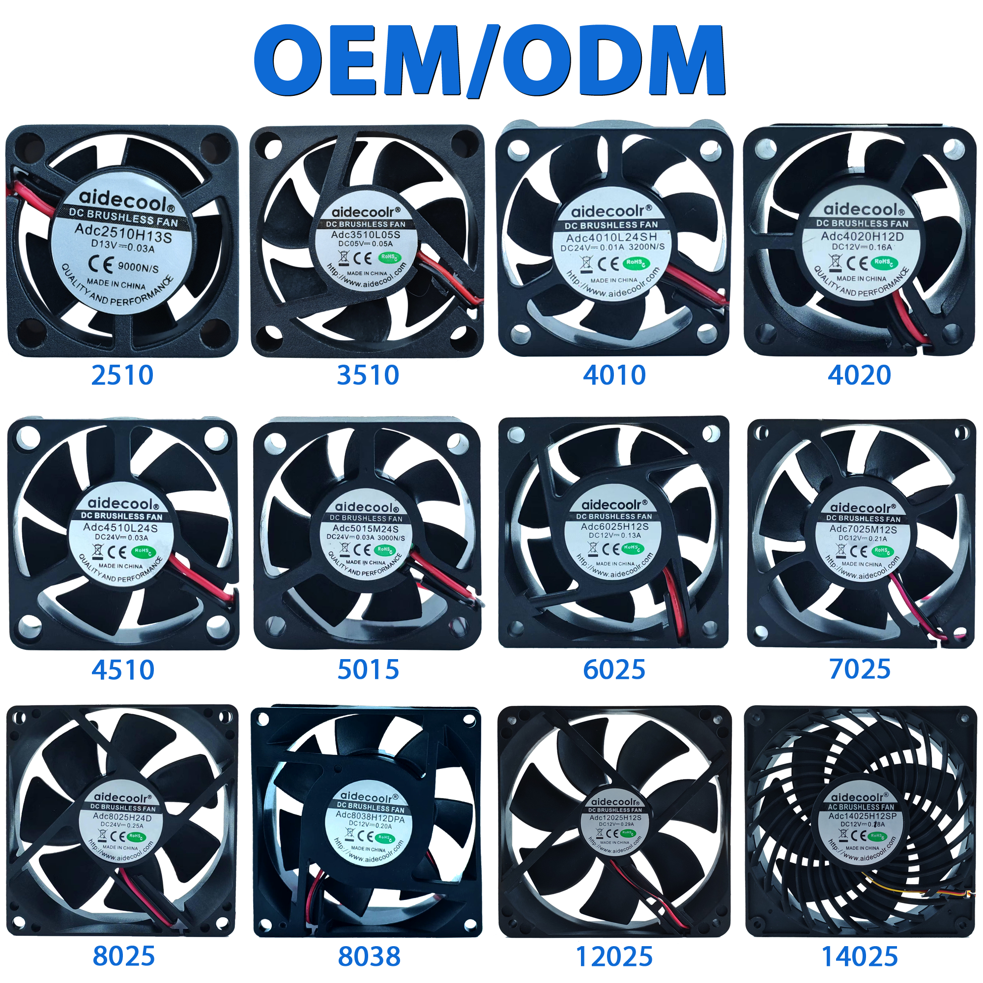 China Factory Supplier Cnc 12v 24V 20~220mm 35mm 40mm 60mm 80mm 90mm 120mm PWM FG Dc Cooling Fan Blower Fan