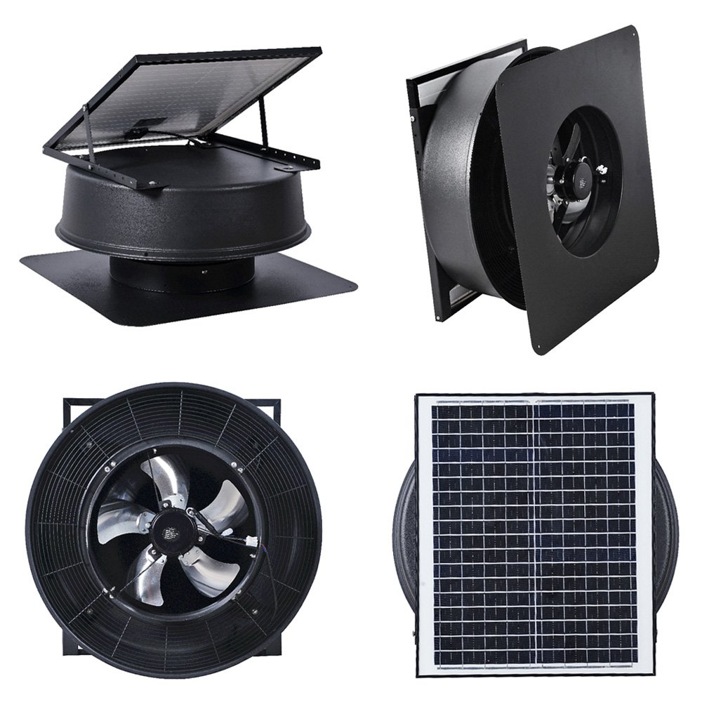 35W Naturally Powered Solar Air Conditioning Attic Vent DC Rooftop Exhaust Fan Heat Extraction Warehouse Loft Roof Ventilation
