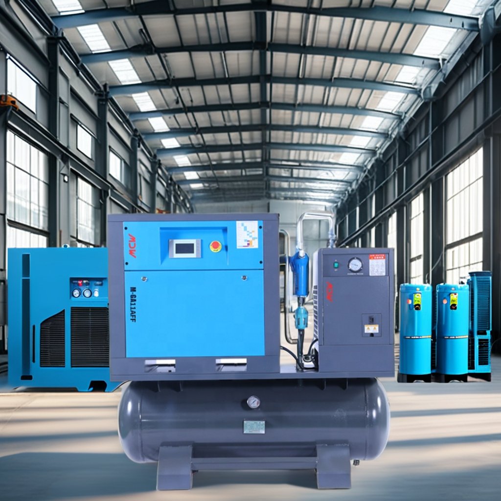 15KW 20HP All-In-One Fixed Speed Screw Type Air Compressor From China Factory for Manufacturing Plant 8 Bar Working Pressure