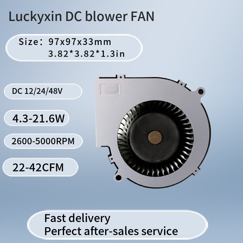 97mm X 33mm Centrifugal Blower Fan PBT Plastic 9733 Dc Fan 12V 24V 850 RPM 3000RPM High Speed 2pin Jet Blower Turbo Fan