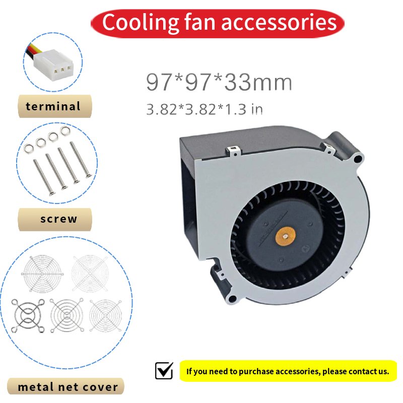 97mm X 33mm Centrifugal Blower Fan PBT Plastic 9733 Dc Fan 12V 24V 850 RPM 3000RPM High Speed 2pin Jet Blower Turbo Fan