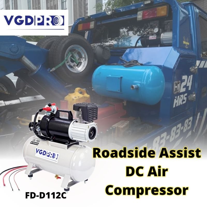 12V Portable DC Mini Air Pump 12 Liter Tank Offroad Road Assist Heavy Duty Oil-Free Single Piston Industrial Air Compressors