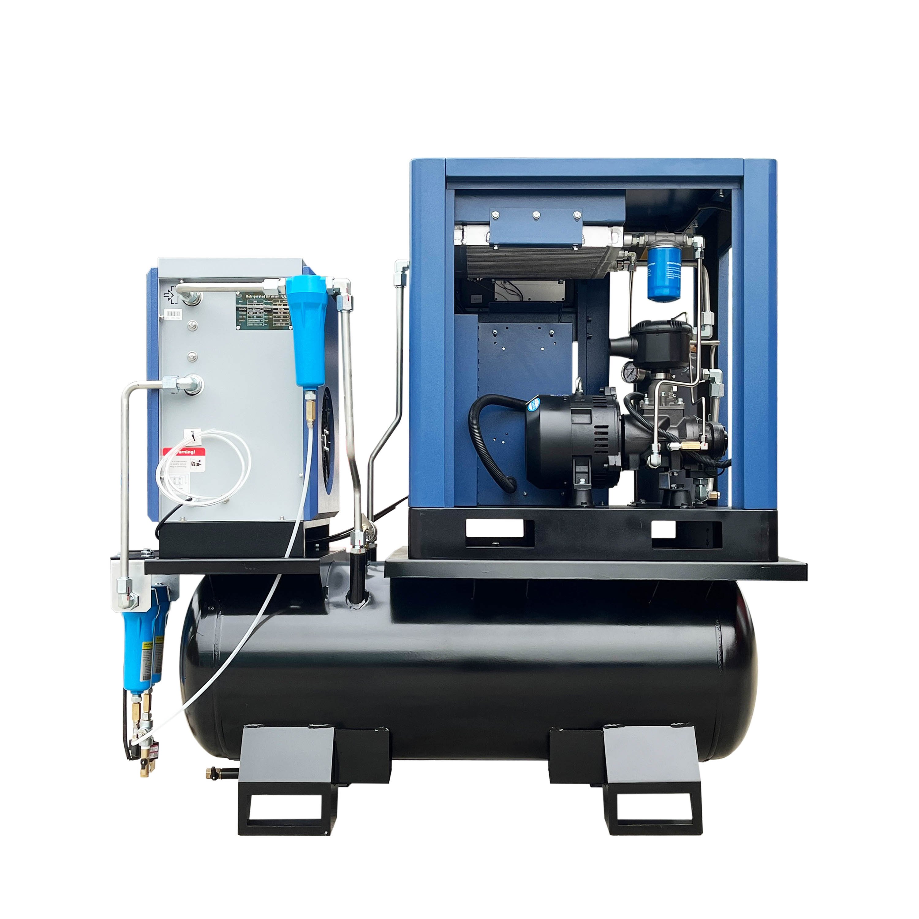GiantAir Industrial Compresor De Aire 10HP 7.5KW Air-compressor Rotary Screw Air Compressor with Dryer for Construction