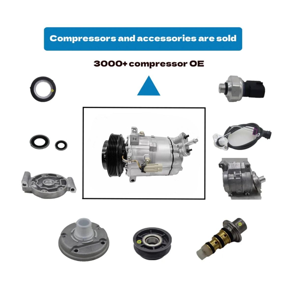 PXV16 Auto Parts AC Compressor OEM 12758381 24411280 09132925 6854025 Manufacturer for Saab 9-3 Car air Compressors Chengming