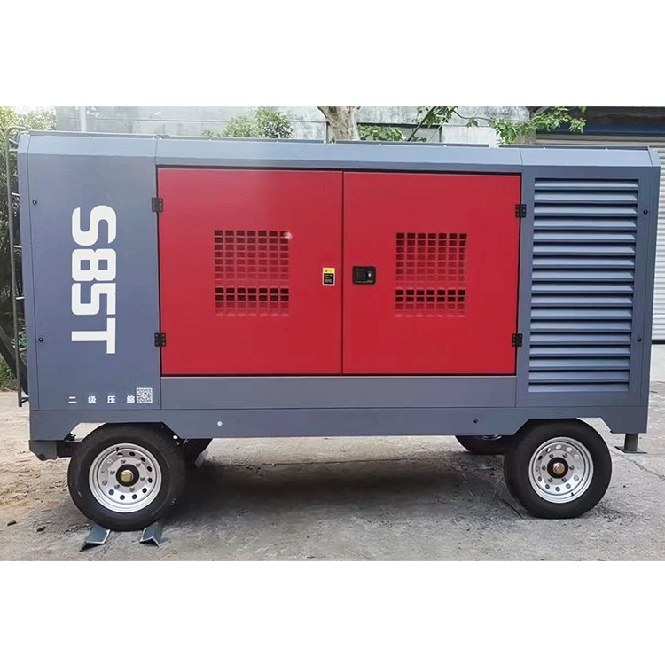 diesel Compressor Portable air Mobile air Compressor for Drilling Well diesel Engine Screw air Compressor with Wheels