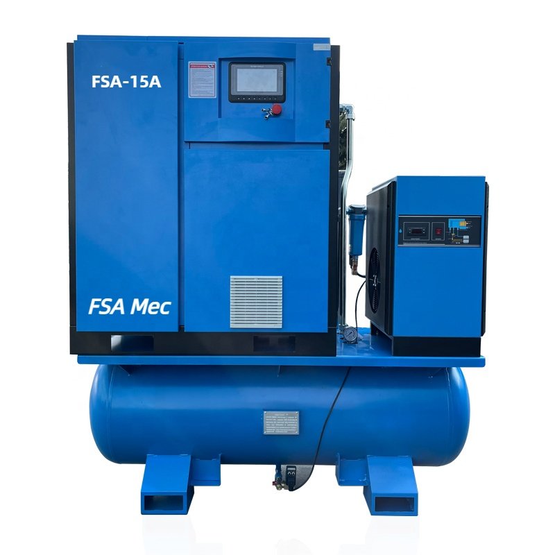 Integrated All in One 7.5kw 11kw 15kw 22kw 16 bar Screw Air Compressor for Fiber Laser Cutting Plasma Cutting Machine