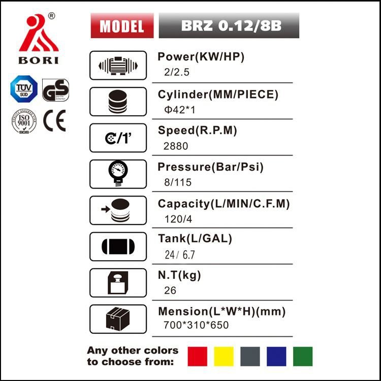 24L Direct Driven air Compressor ZB-0.13/8