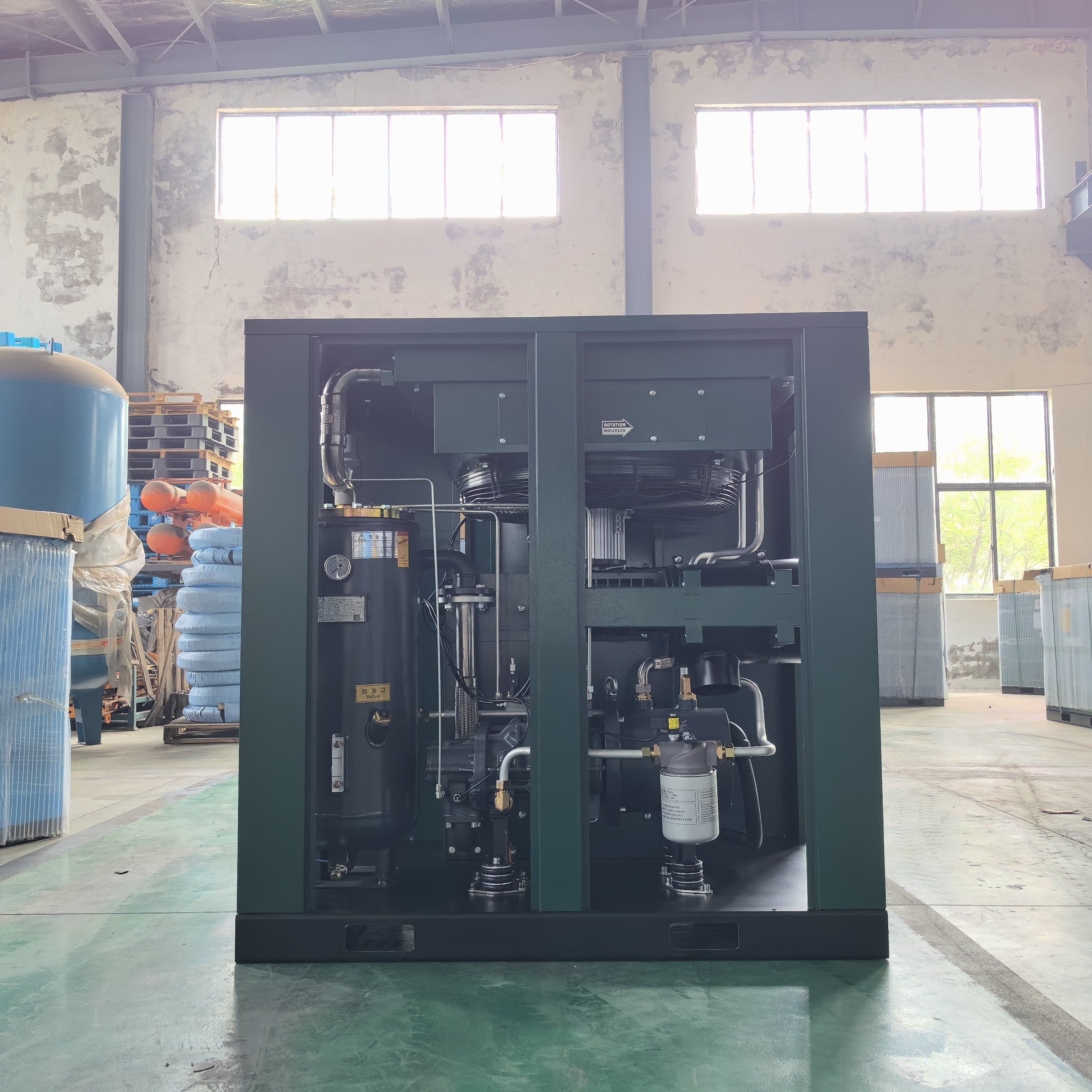 High Efficiency Kaishan PMVQ45 45kw/60hp Industrial Stationary Electric Rotary Frequency Conversion Screw Air Compressor