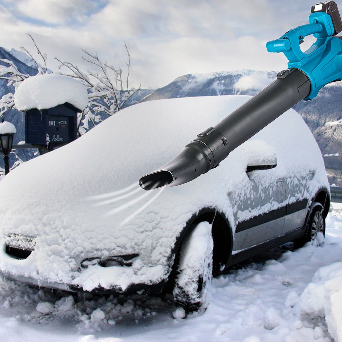 Portable air High Pressure Car Blower Vacuum Dryer with 2 Batteries Cordless Electric Leaf Blower Machine Fan Snow Blowers