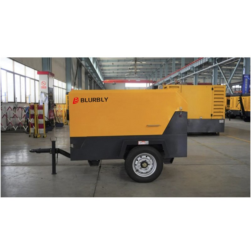 Blurbly 185 Cfm 145 psi 8bar 36.8kw Yanmar/Yuchai Small diesel Portable air Compressor on Trailer for Blasting Explosion