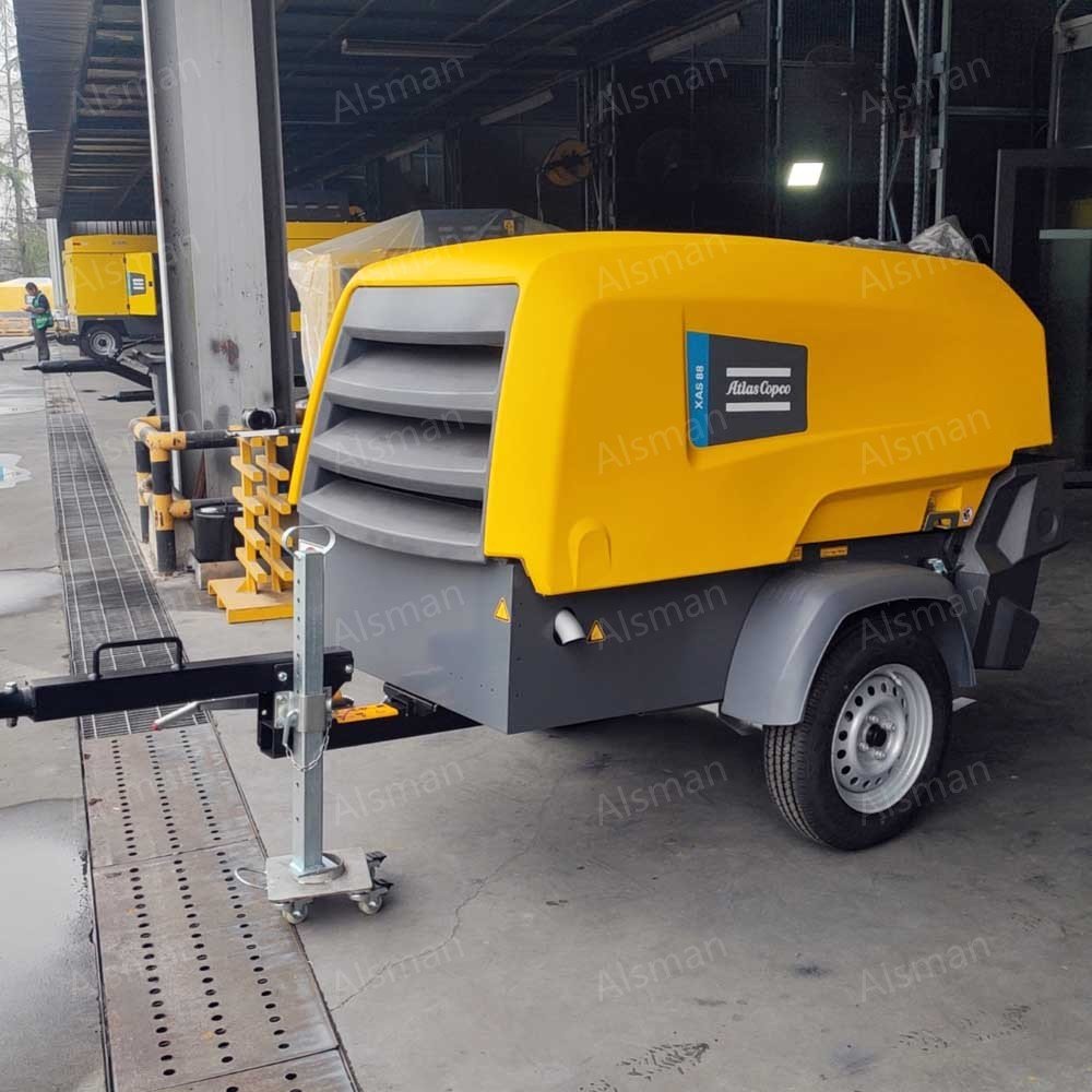 Atlas Copco XATS800 XAS88 Mobile Portable Screw Air Compressors 10.3bar 788cfm 90kw 37kw 132kw Electrical Power