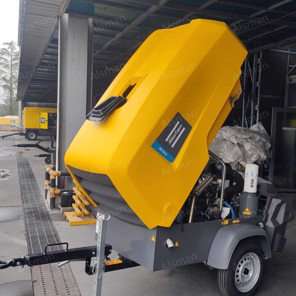 Atlas Copco XATS800 XAS88 Mobile Portable Screw Air Compressors 10.3bar 788cfm 90kw 37kw 132kw Electrical Power