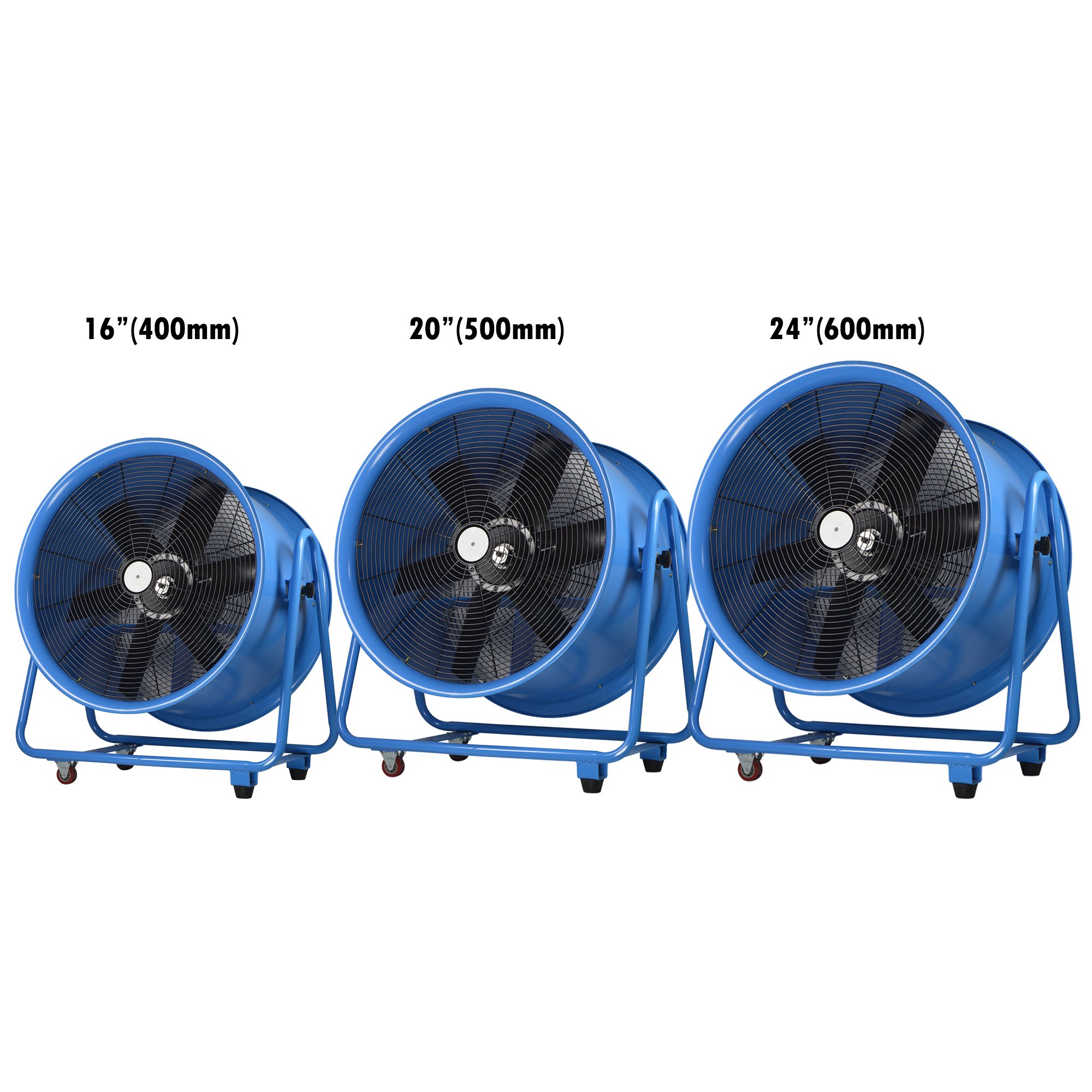 Onedry 16" Portable Metal Axial Flow Fan Ventilation Exhaust Blower With Bracket Duct Ventilator Industrial Home
