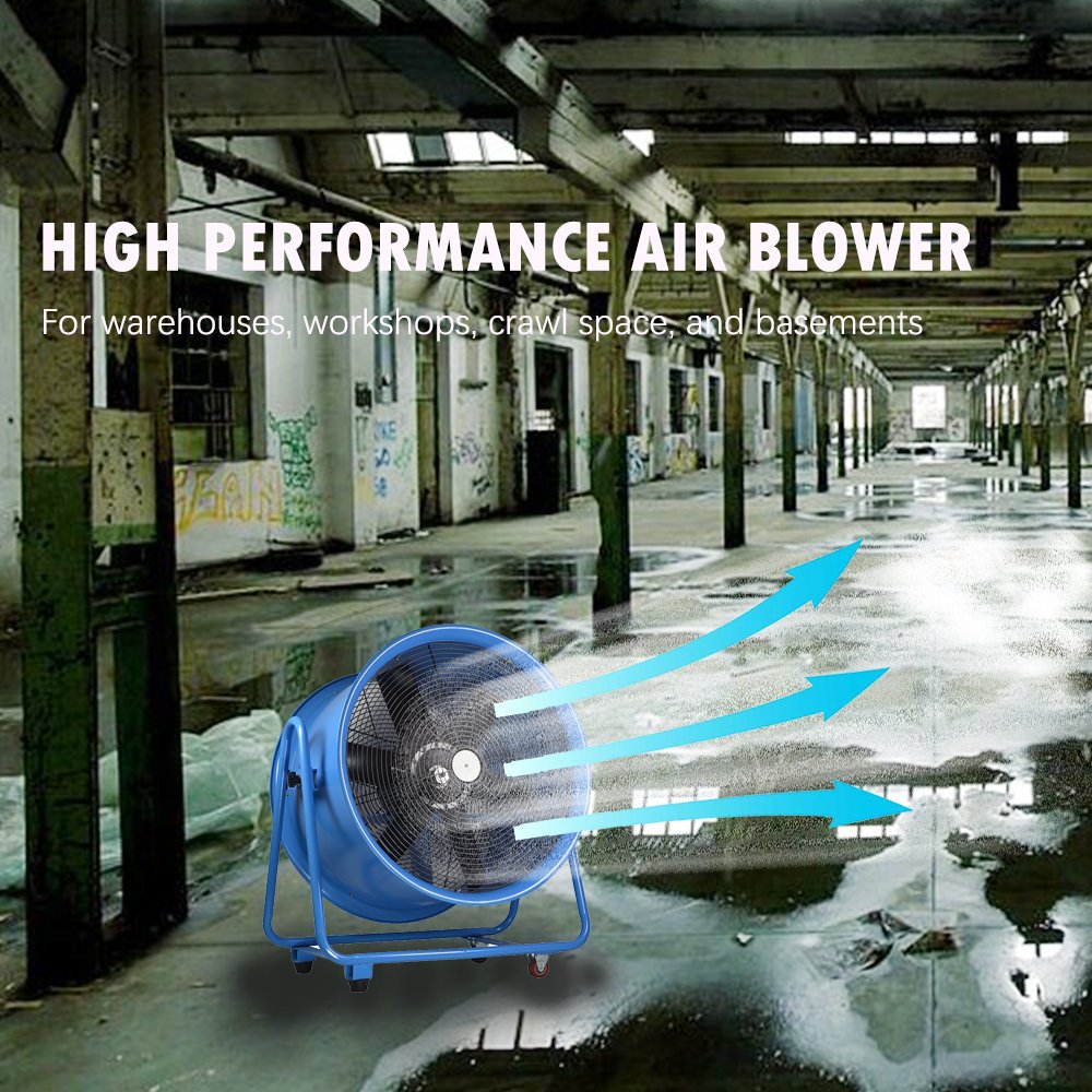 Onedry 16" Portable Metal Axial Flow Fan Ventilation Exhaust Blower With Bracket Duct Ventilator Industrial Home