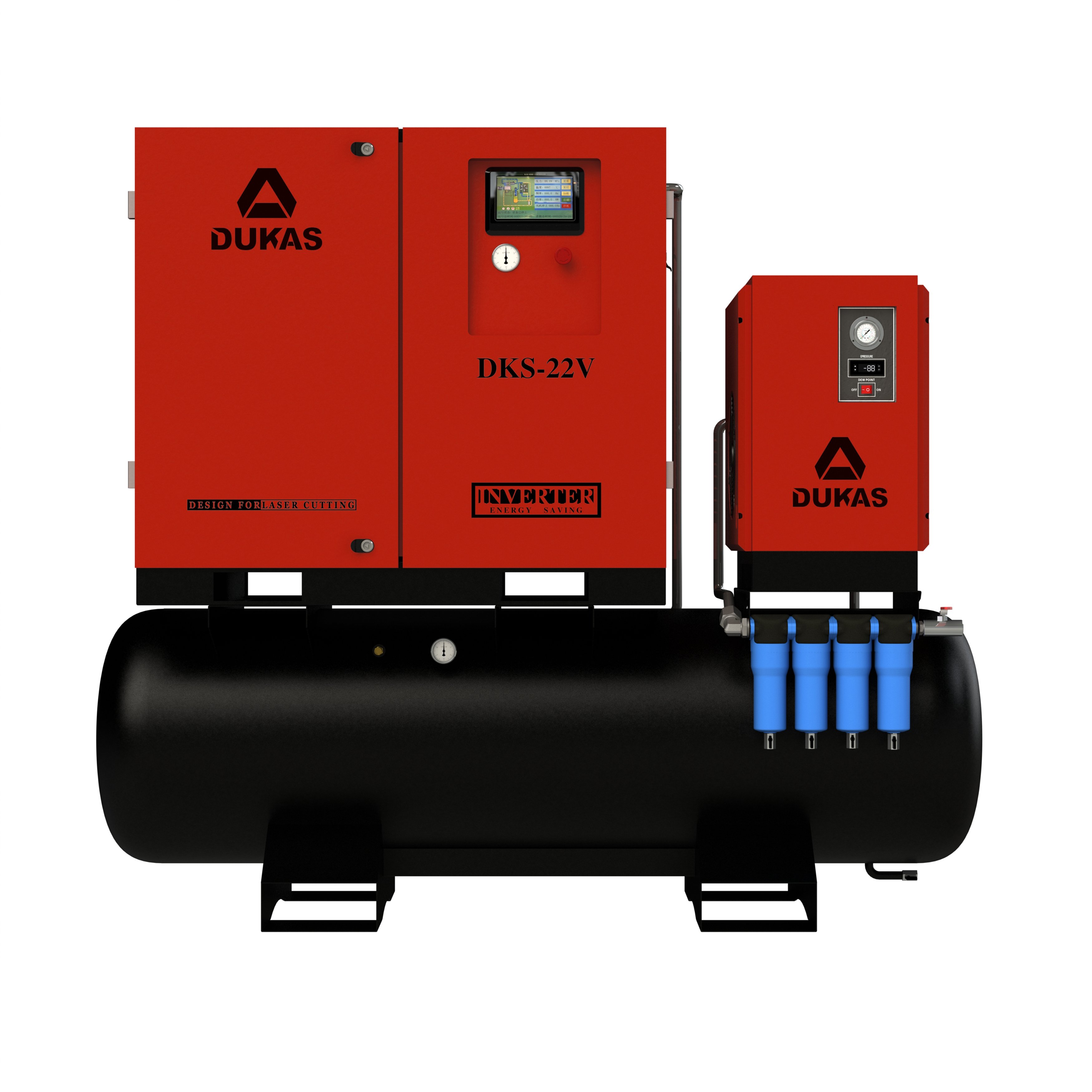 Factory Hot Sale 4-In-1 Fixed Speed and Vsd Rotary Screw Air Compressor for Laser Cutting Machine