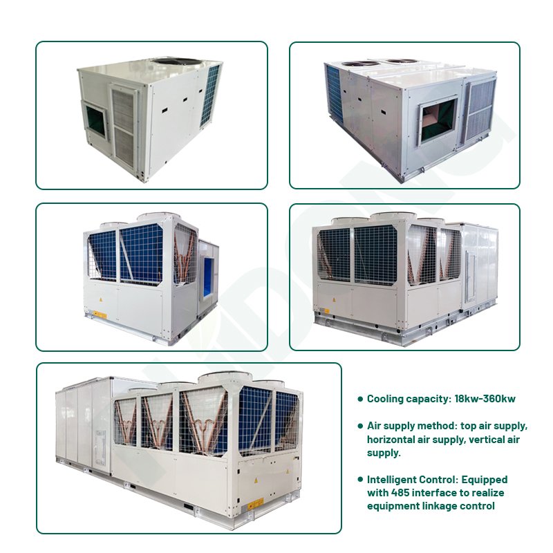 Commercial Rooftop Package Unit With Heat Pump Air Conditioner HVAC System Cooling Heating