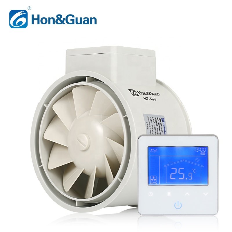2022 Hot Sale Smart Exhaust Fan 4 Inch HF-100PMZC in Line Duct Exhaust Ventilation Fan with Powerful Blower Optional Switch
