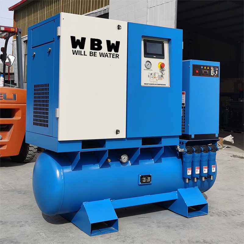 4 in One Screw air Compressor 10HP 7.5KW Screw air Dryer tank Compressor