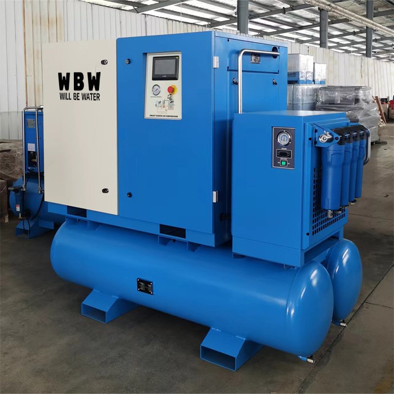 4 in One Screw air Compressor 10HP 7.5KW Screw air Dryer tank Compressor