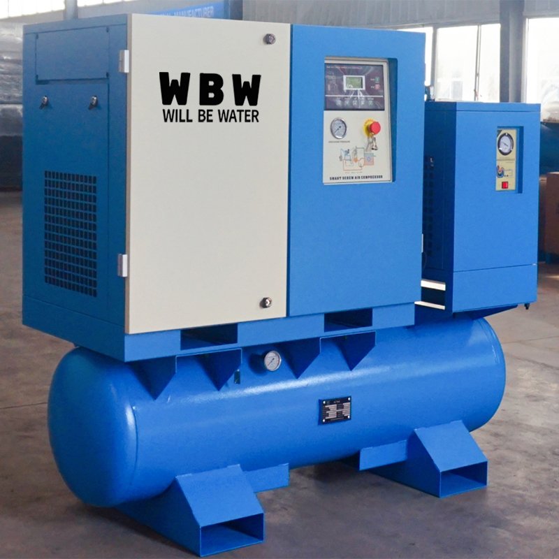4 in One Screw air Compressor 10HP 7.5KW Screw air Dryer tank Compressor