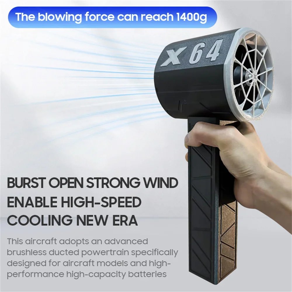 Violent Turbo Fan 11Blade Blower Fan 8000mAh Brushless Motor Air Blower 64mm Duct Turbo Jet Fan Strong Dust Blower Electric Dry