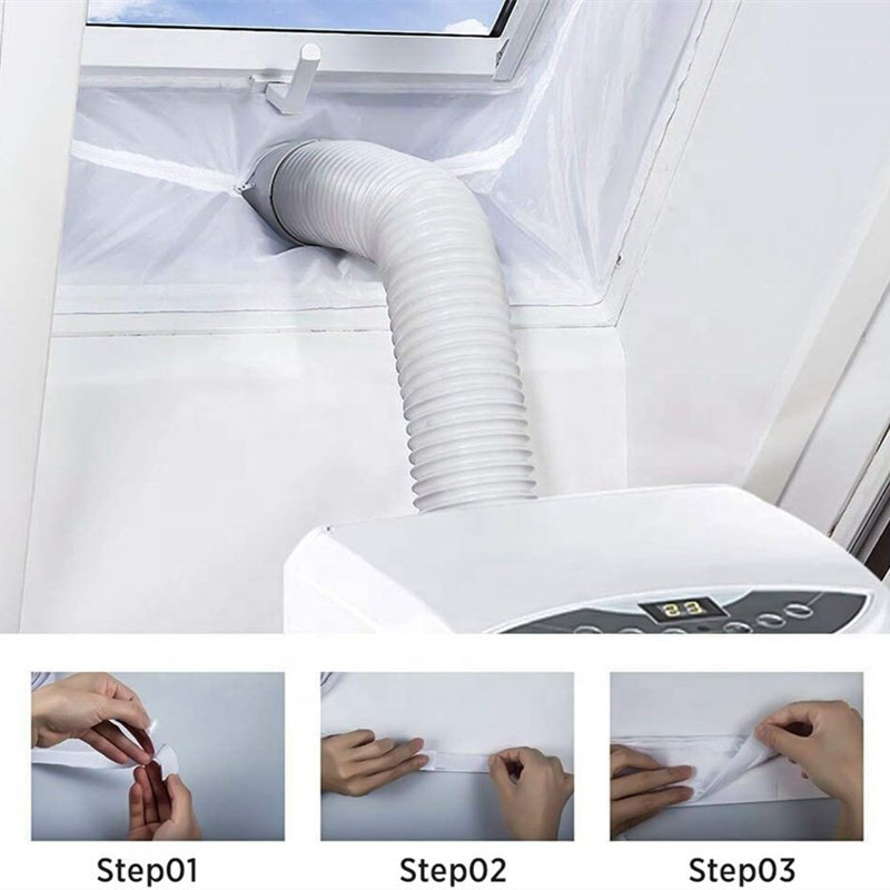Easy to Install 3/4/5/6M Universal Window Seal for Portable Air Conditioner Exhaust with Zip and Tape