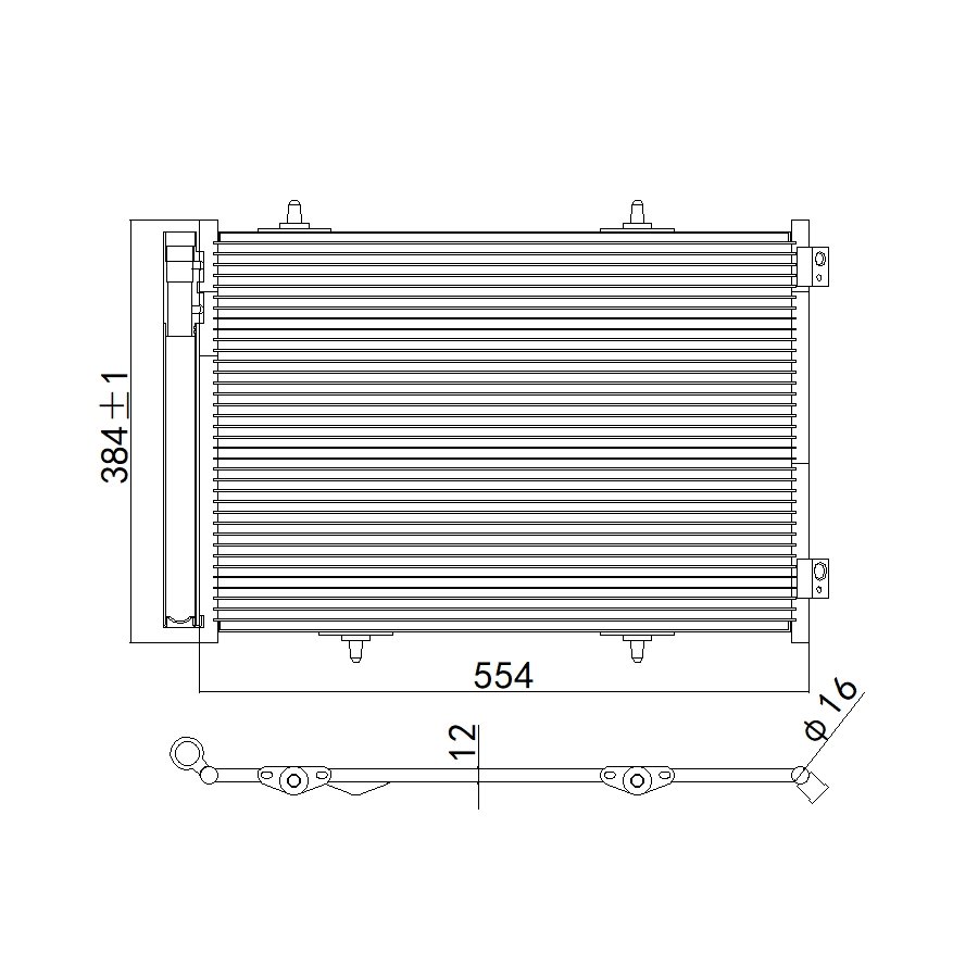 Aftermarket Car Auto Air Conditioning System Auto AC Condenser for PEUGEOT 207 OEM 6455HF 6455EK
