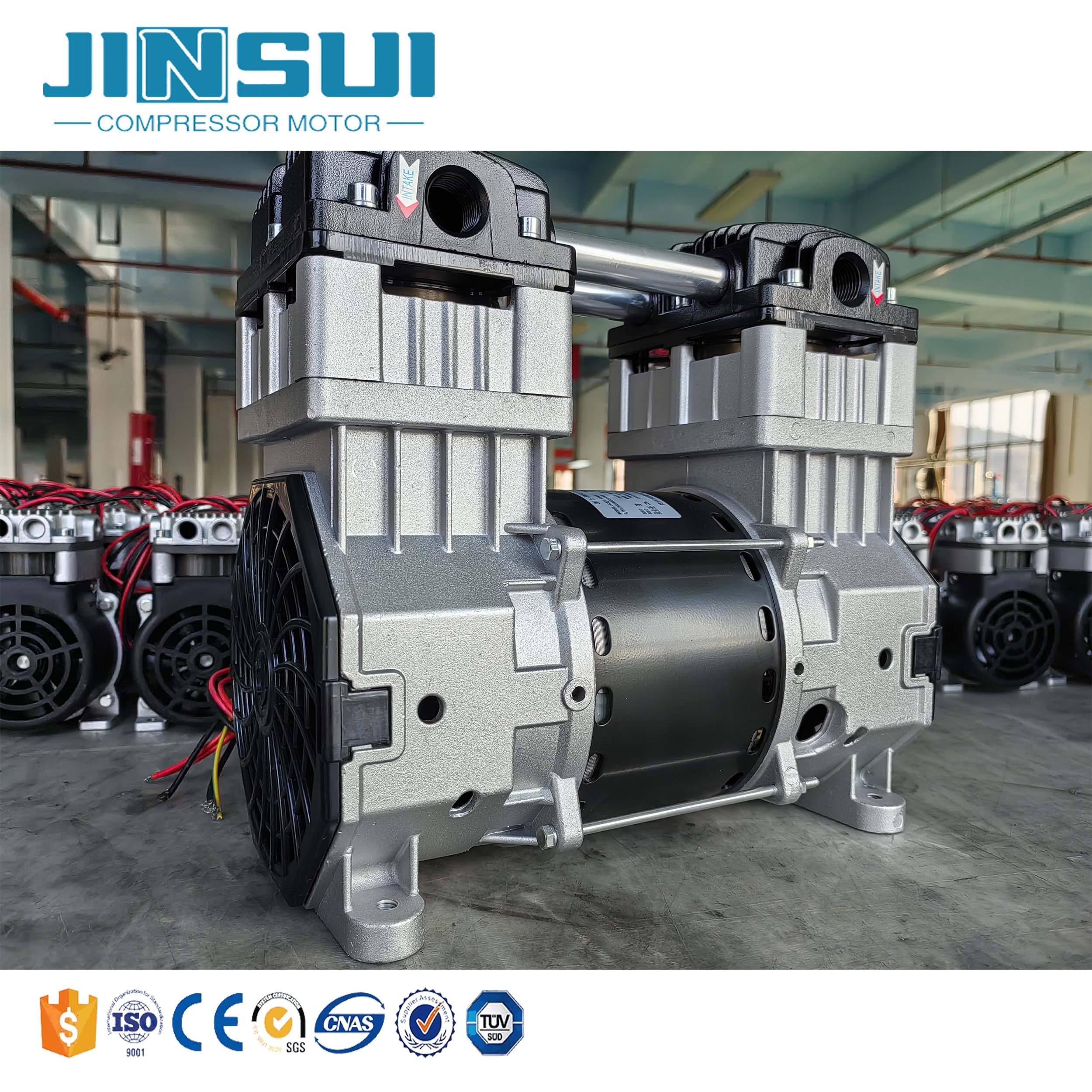 220V 1.8kw/2.5hp Industrial Brushless Oilless Silent Portable Pneumatic Air Compressor for Spray Painting