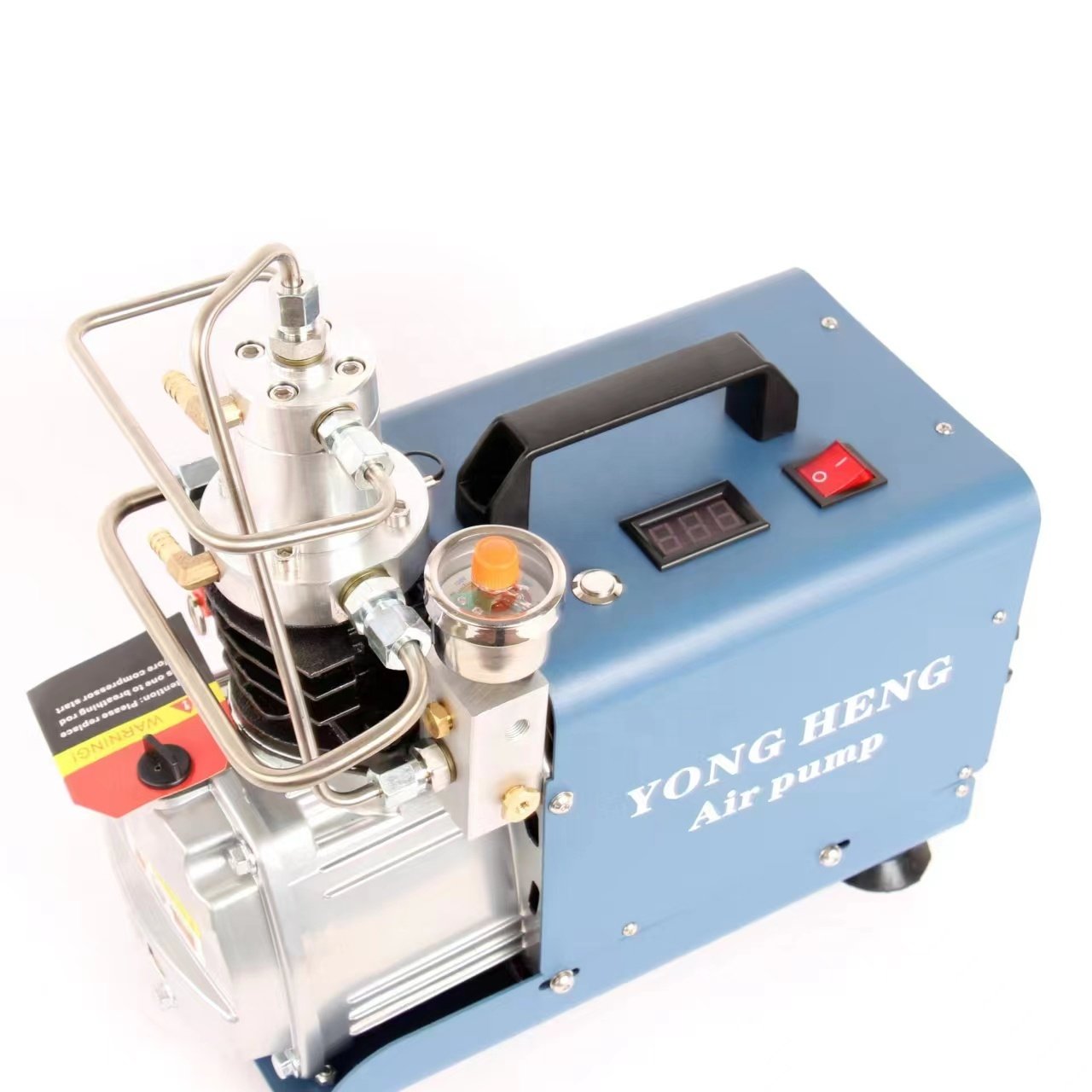 YONG HENG Upgraded Set Pressure 110V Single Cylinder 220V High Pressure 4500psi 300bar 30mpa PCP Air Compressor for Scuba Diving