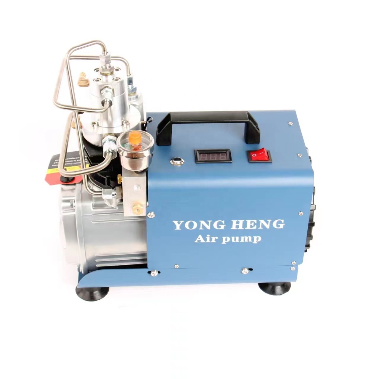 YONG HENG Upgraded Set Pressure 110V Single Cylinder 220V High Pressure 4500psi 300bar 30mpa PCP Air Compressor for Scuba Diving