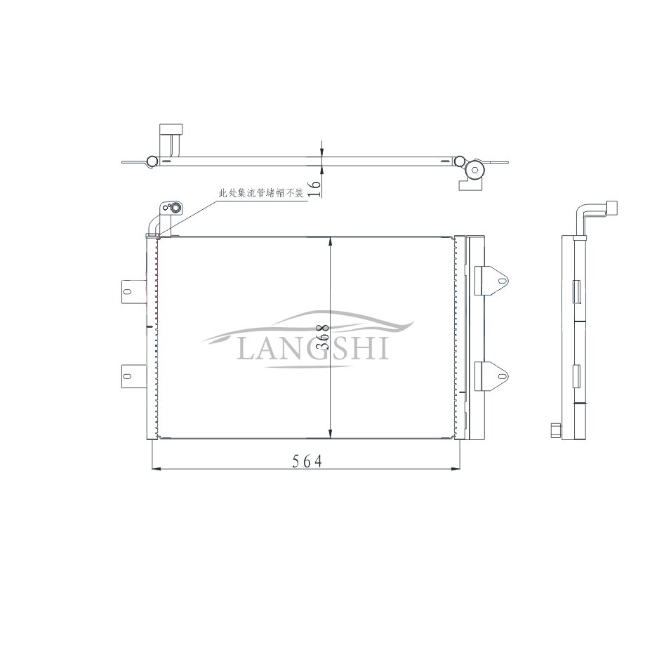 Langshi Factory 6RD820411 Auto Parts Car air Conditioning Ac Condenser for VW VOLKSWAGEN Polo 2006-2012