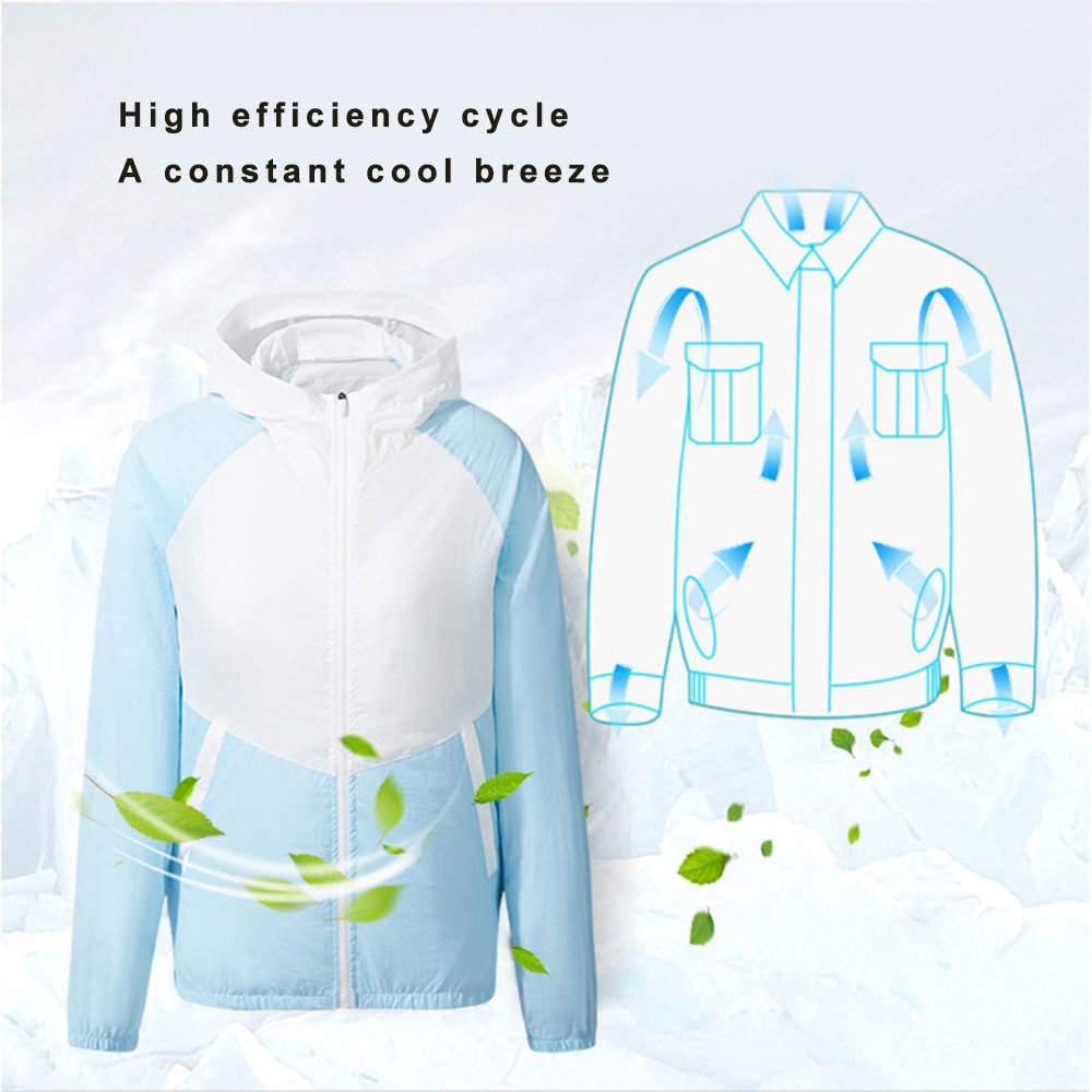 Evaporative Air-Conditioned Clothes for 13 Hours of Cooling 3 Speed Adjustable Outdoor Activities Cooling Fan Jackets