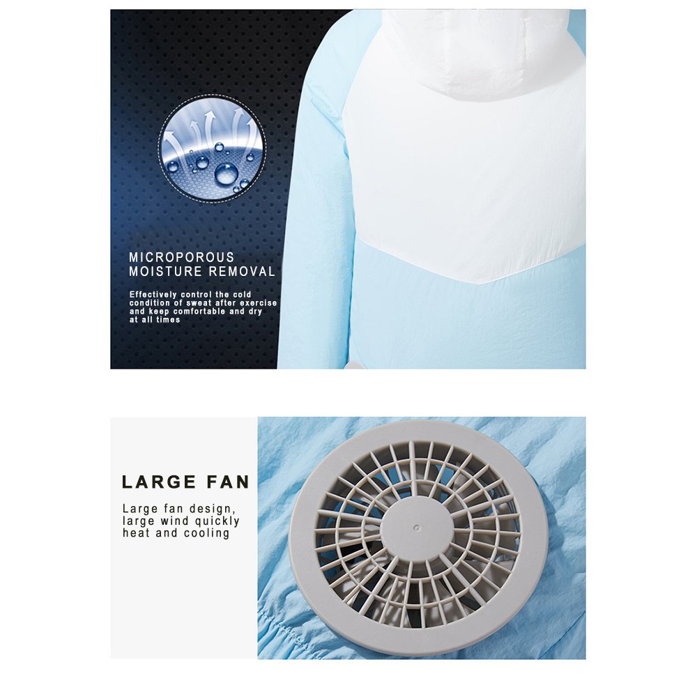 Evaporative Air-Conditioned Clothes for 13 Hours of Cooling 3 Speed Adjustable Outdoor Activities Cooling Fan Jackets