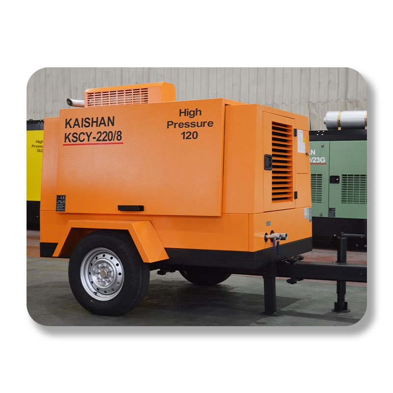 Factory Price Mining Machines 8 bar 220CFM Portable Diesel Screw Air Compressor for Down the Hole Drill